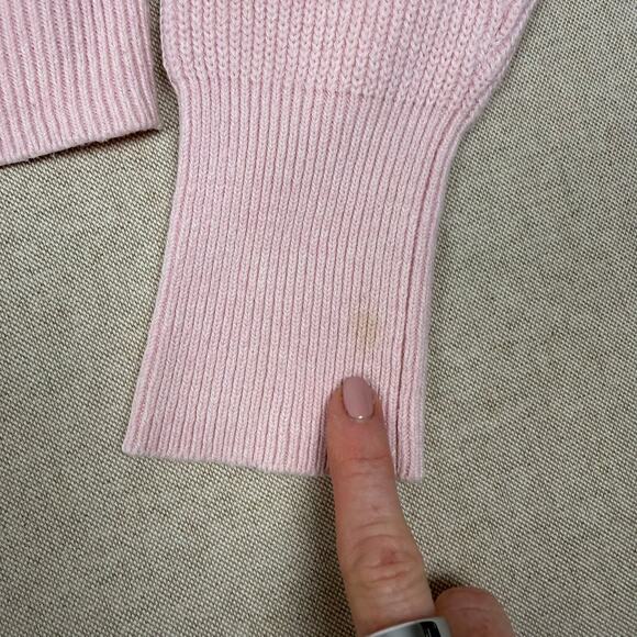 Free People Knit Sweater Womens Medium Soft Pink Raglan Sleeve Oversized - Picture 3 of 11